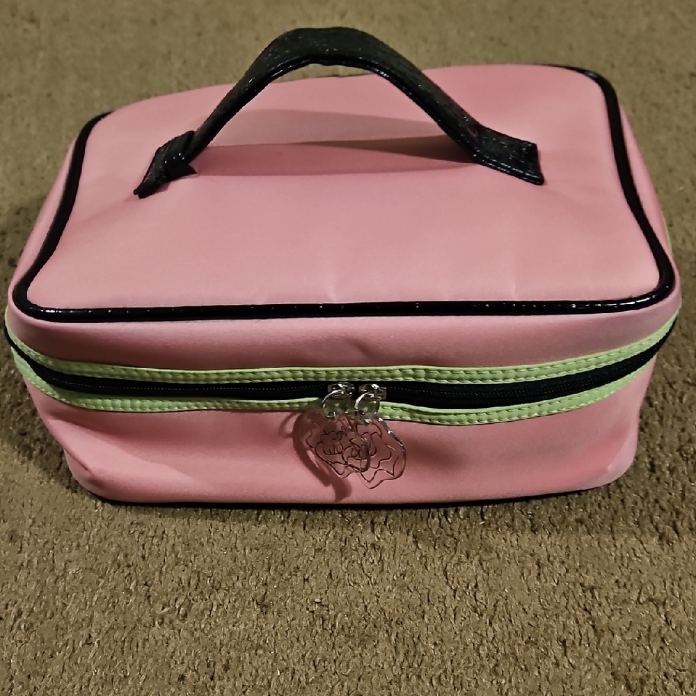 Pink and Black Women's Lancome Makeup Bag